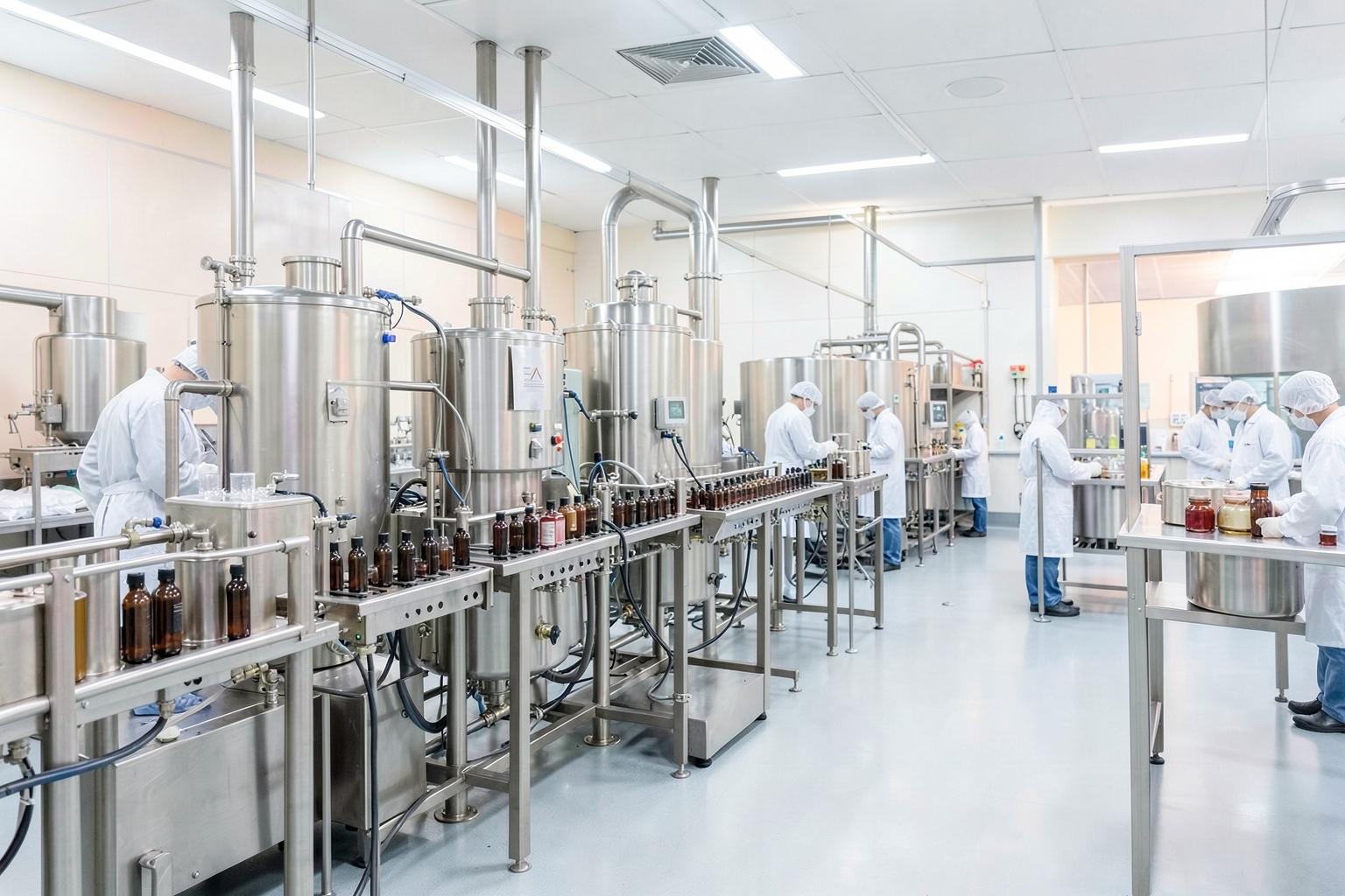 Cosmetic manufacturing production floor